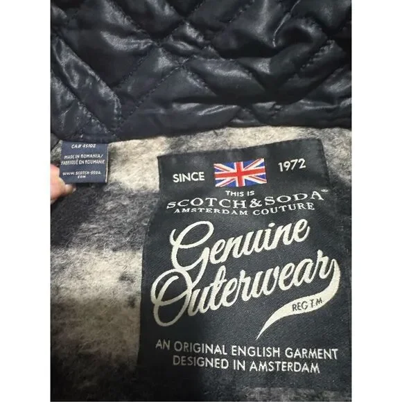 Scotch & Soda wool blend men’s chunky thick sweater zip front hoodie L